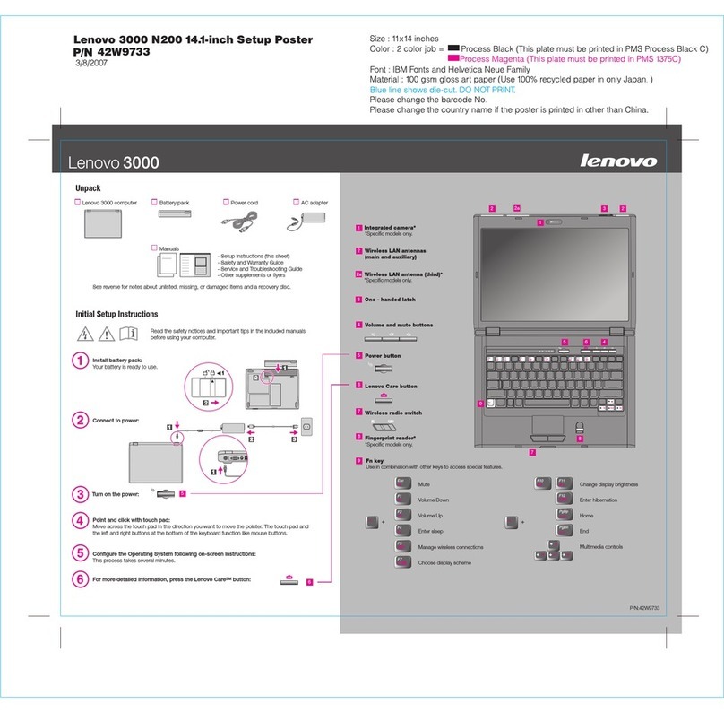 Lenovo 3000 N200 0769 User manual