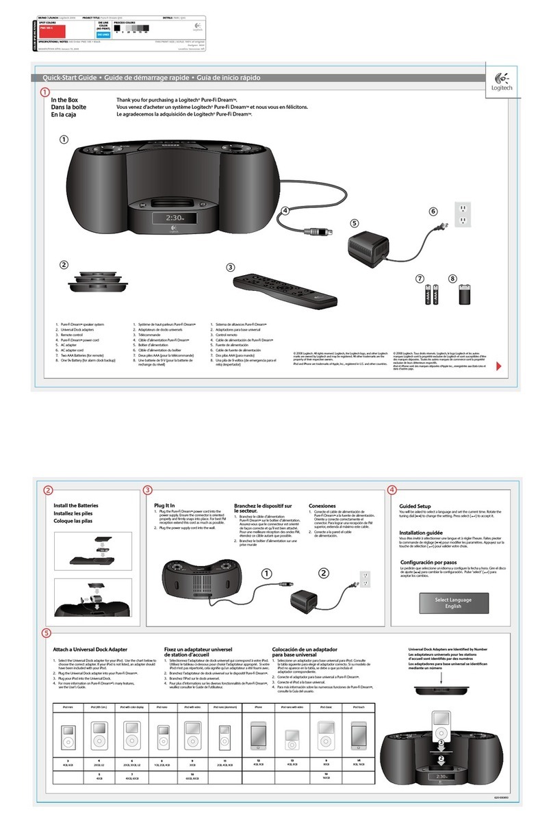 Logitech 984-000049 - Pure-Fi Dream Speaker Sys User manual Logitech 984-000049 - Pure-Fi Dream Speaker Sys User manual