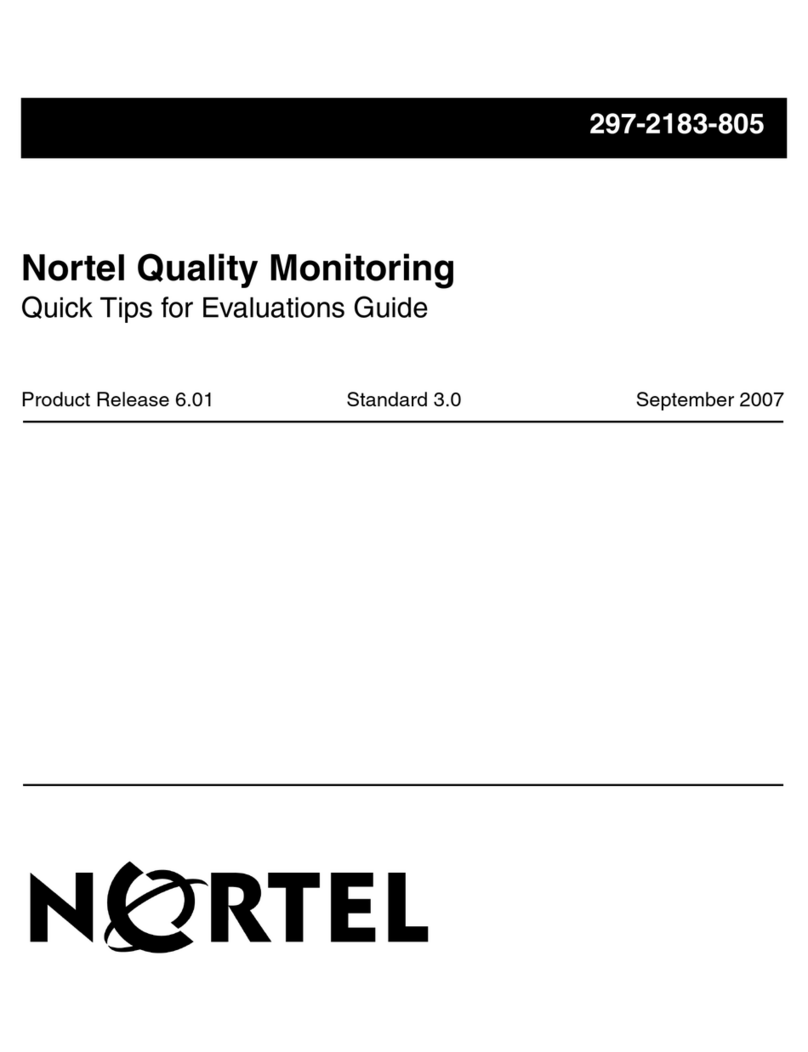 Nortel Quality Monitoring User manual