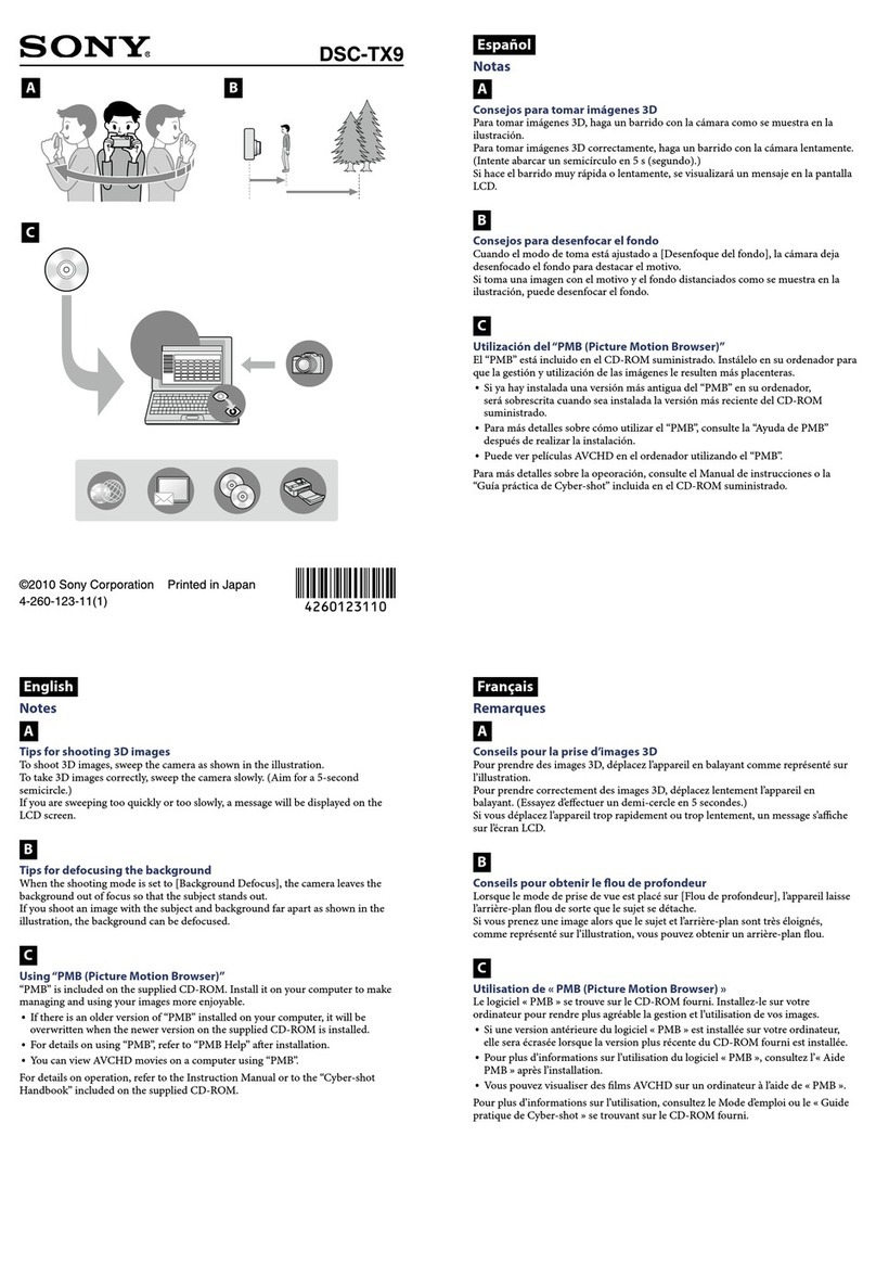 Sony DSC-TX9 Cyber-shot® Quick start guide Sony DSC-TX9 Cyber-shot® Quick start guide