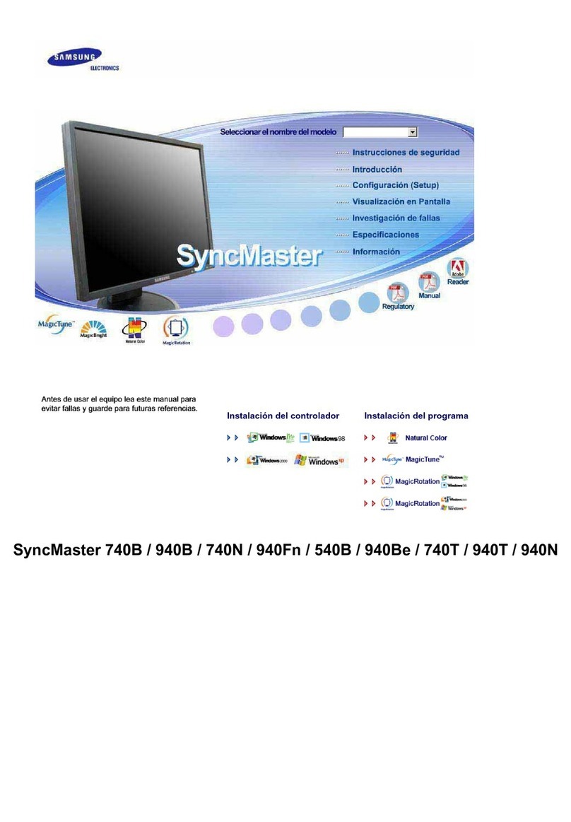 Samsung 940BE - SyncMaster - 19" LCD Monitor Instruction Manual