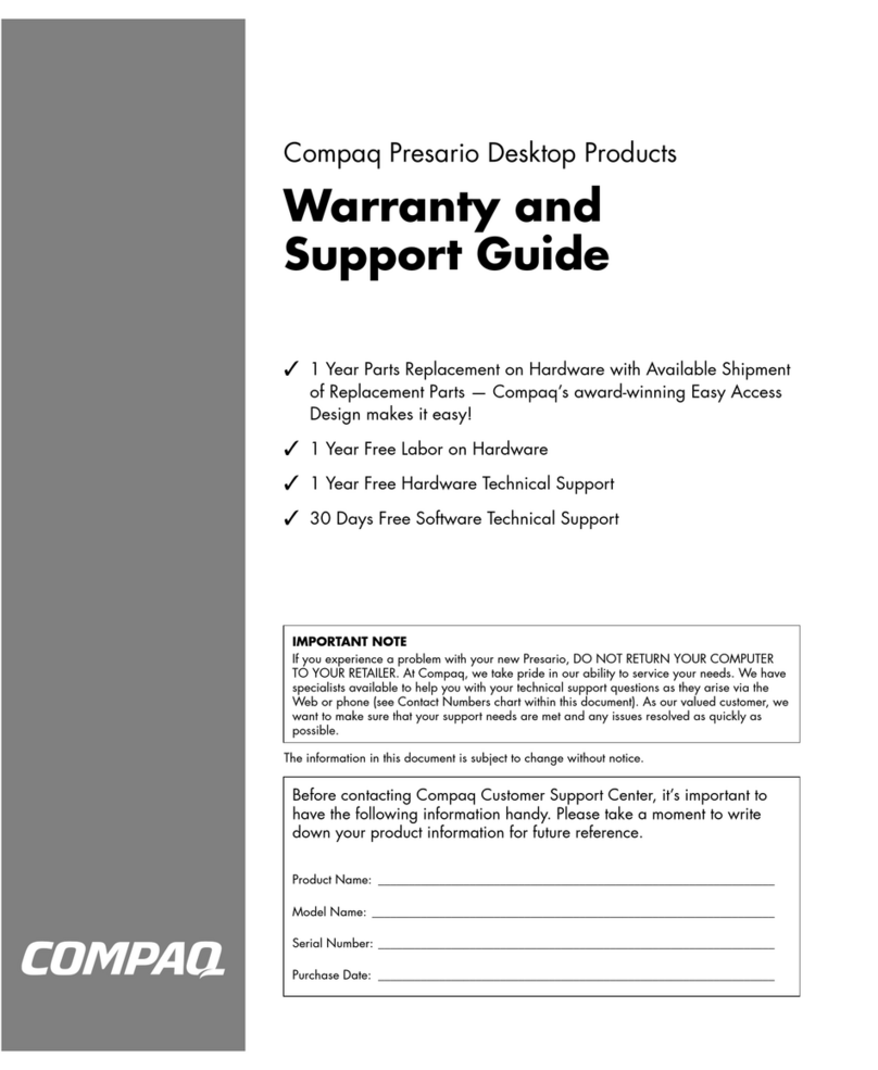 Compaq Presario S5000 - Desktop PC Installation instructions Compaq Presario S5000 - Desktop PC Installation instructions