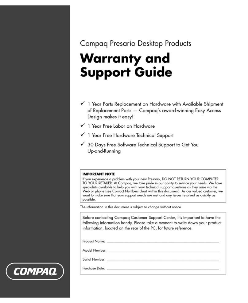 Compaq Presario S6000 - Desktop PC Installation instructions
