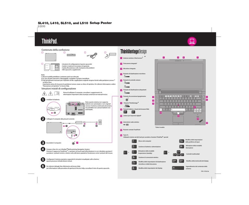 Lenovo ThinkPad L410 Setup guide