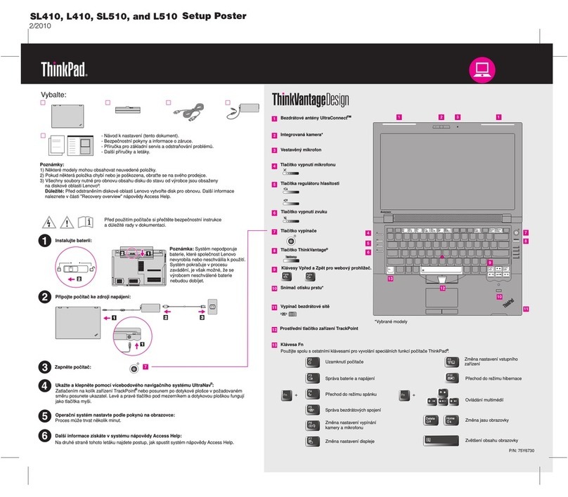 Lenovo ThinkPad L410 Setup guide