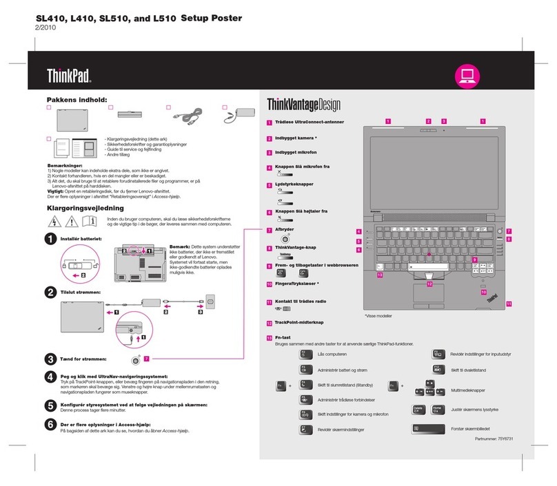 Lenovo ThinkPad L410 User manual