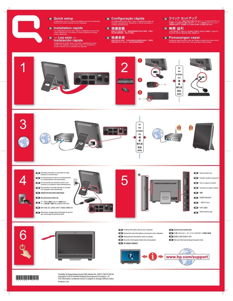HP Presario All-in-One CQ1-2000 Quick setup