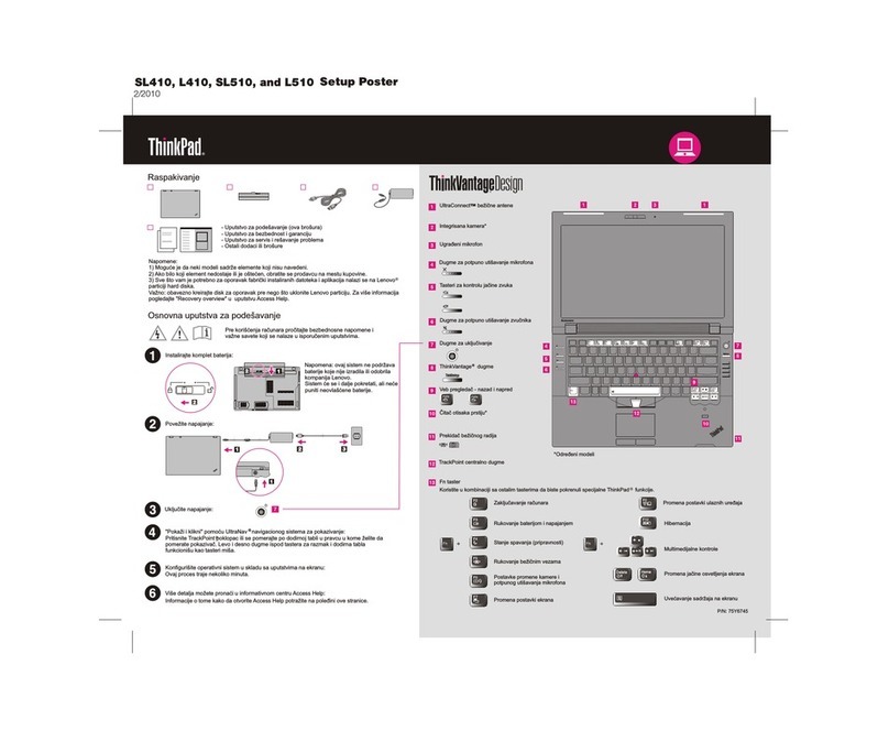 Lenovo ThinkPad L410 User manual