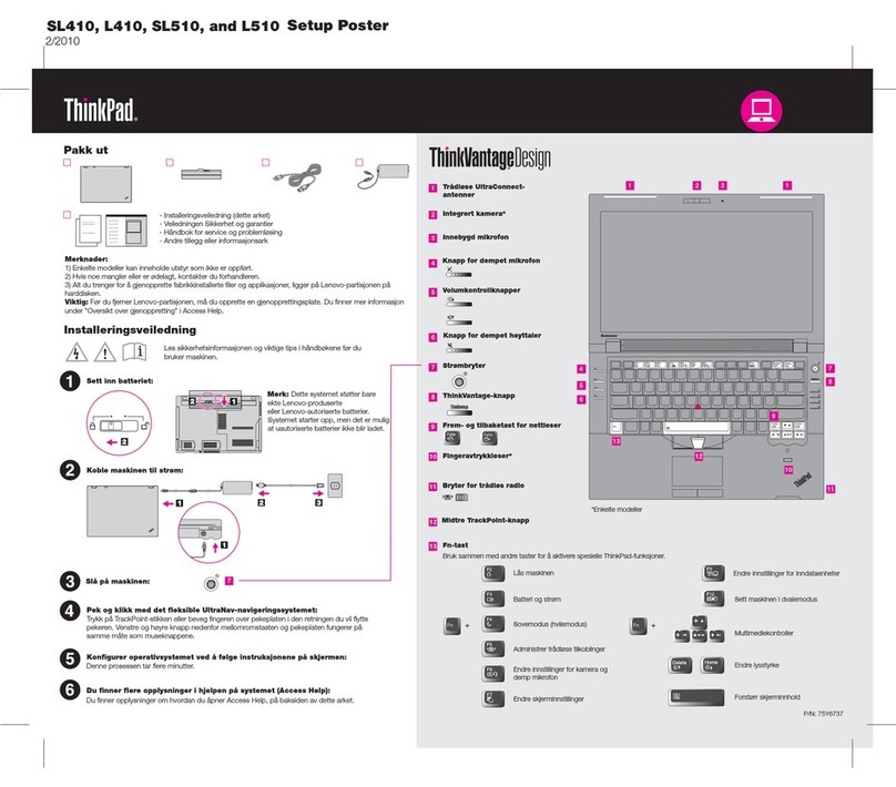 Lenovo ThinkPad L410 User manual