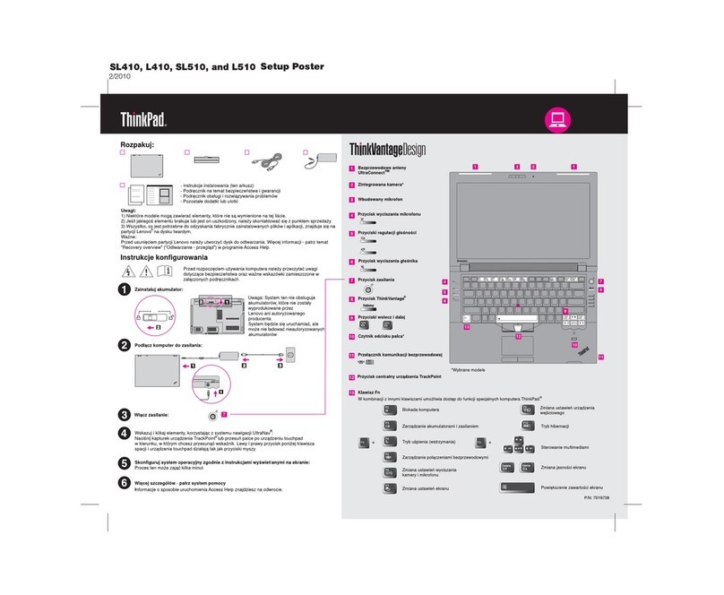 Lenovo ThinkPad L410 Setup guide