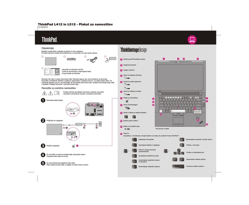 Lenovo ThinkPad L412 Setup guide