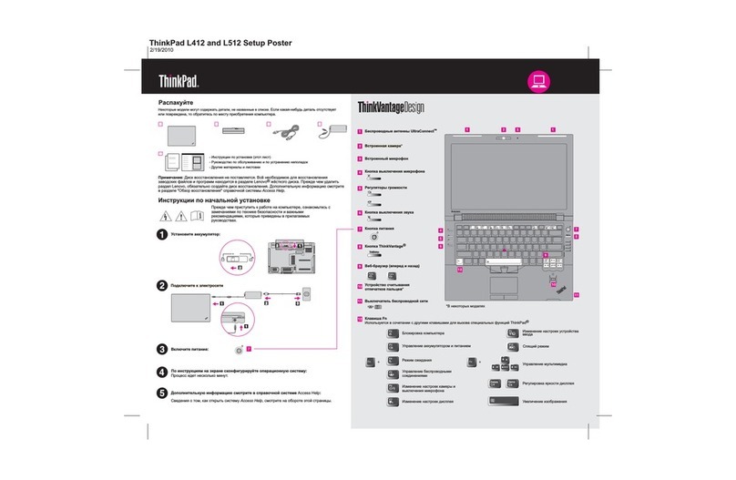 Lenovo ThinkPad L412 Setup poster
