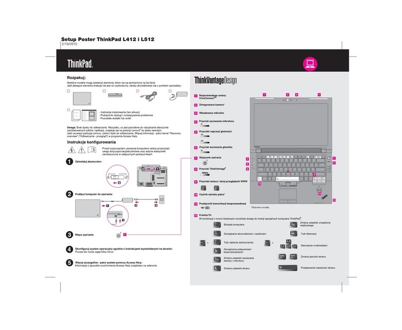 Lenovo ThinkPad L412 User manual Lenovo ThinkPad L412 User manual