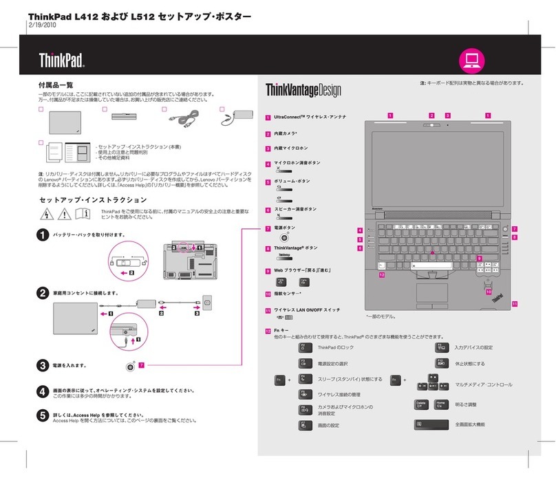 Lenovo ThinkPad L412 User manual
