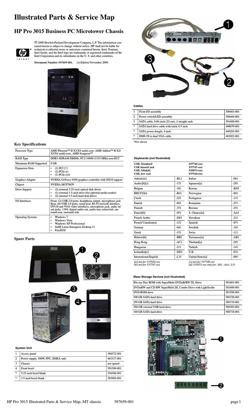 HP Pro 3015 - Microtower PC Setup guide HP Pro 3015 - Microtower PC Setup guide