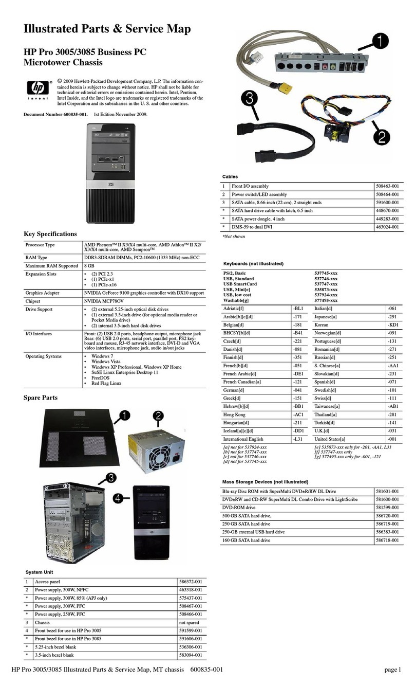 HP Pro 3005 - Microtower PC User manual