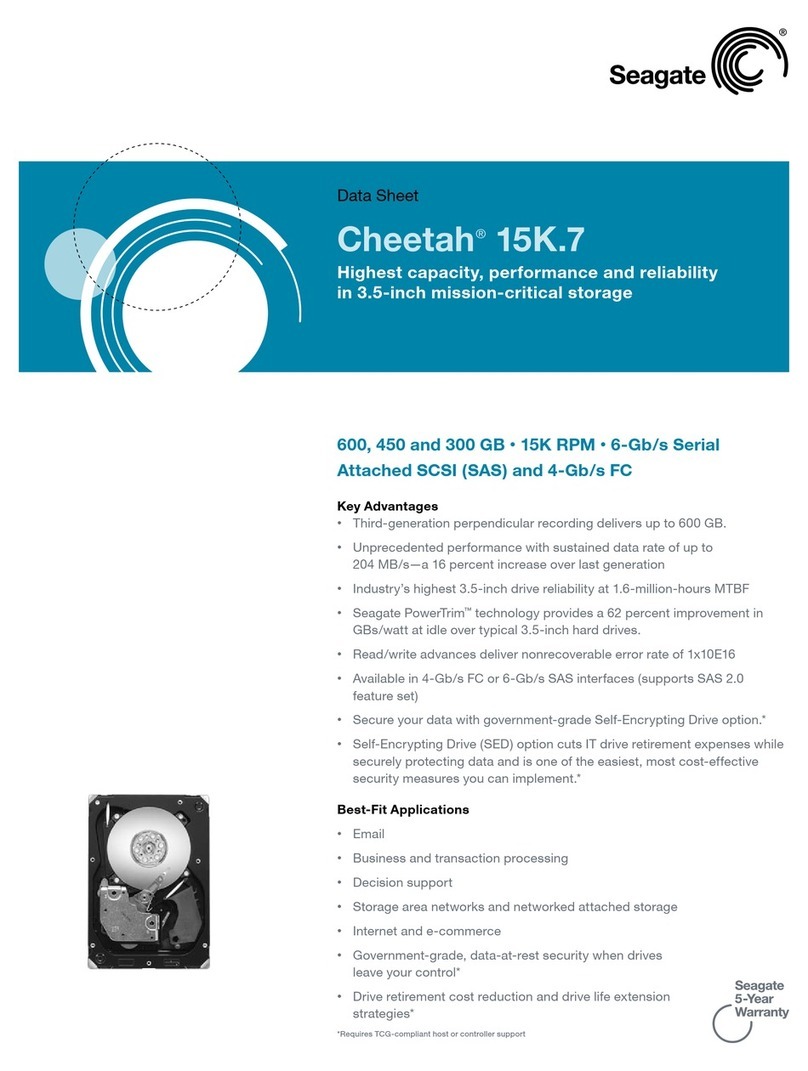Seagate ST3300657SS - Cheetah 300 GB Hard Drive User manual