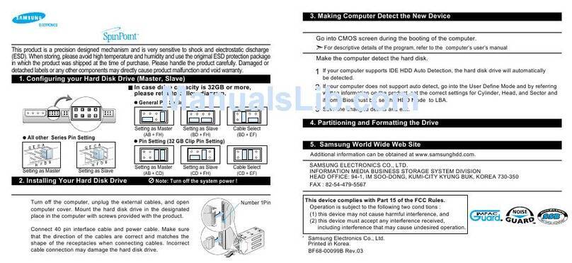 Samsung SV8004H - 80.0GB 5,400RPM Ultra ATA/100 user manual Samsung SV8004H - 80.0GB 5,400RPM Ultra ATA/100 user manual