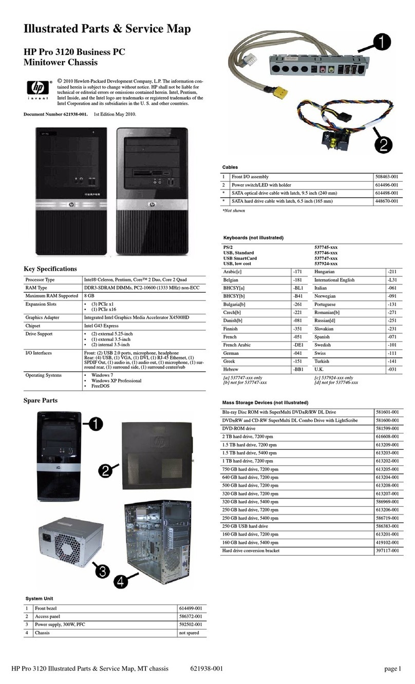 HP Pro 3120 Minitower PC User manual