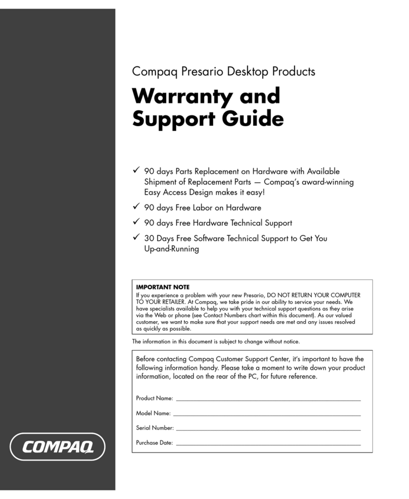Compaq Presario SR1300 - Desktop PC Installation instructions
