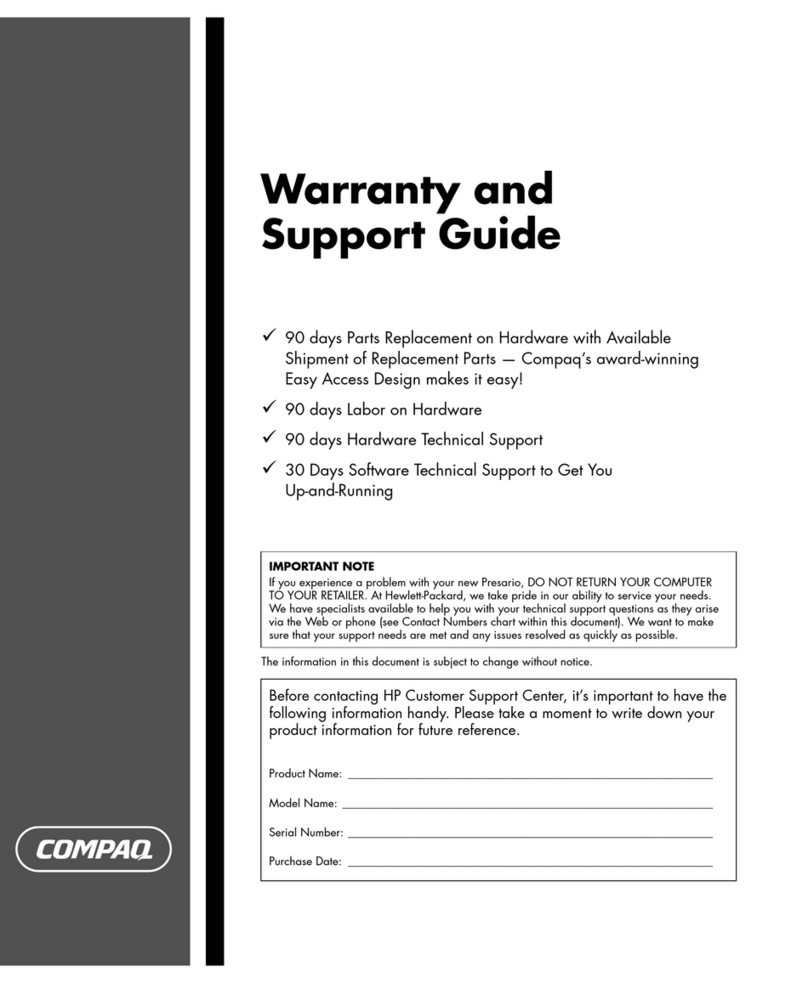 Compaq Presario SR1500 - Desktop PC Installation instructions
