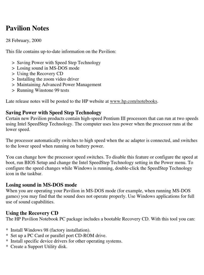 HP Pavilion n3000 - Notebook PC User manual