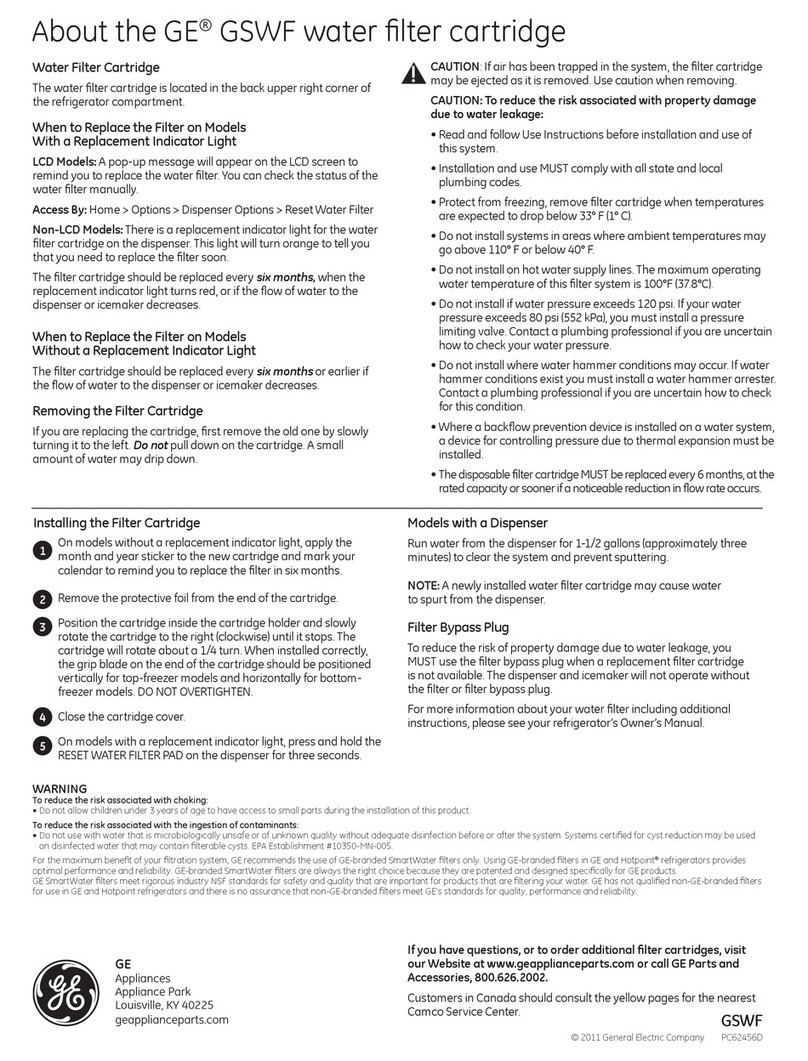 GE GSWF User manual