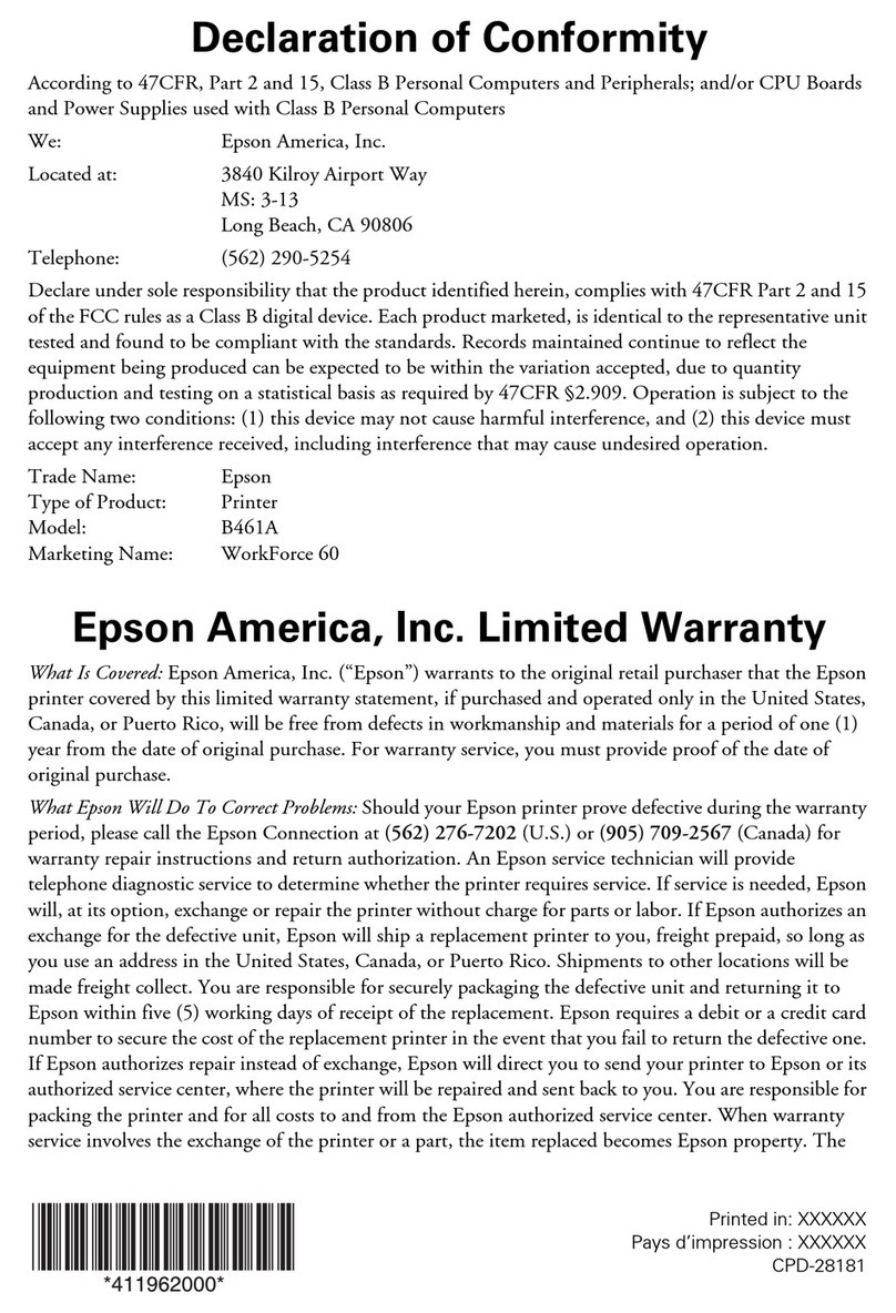 Epson WorkForce 60 Reference guide