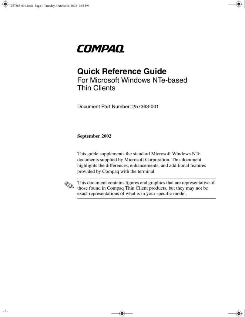 Compaq t1000 - Terminal Thin Client PC User manual