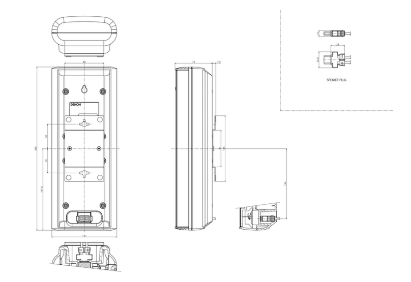 Denon S-302 - AV System Dimensions