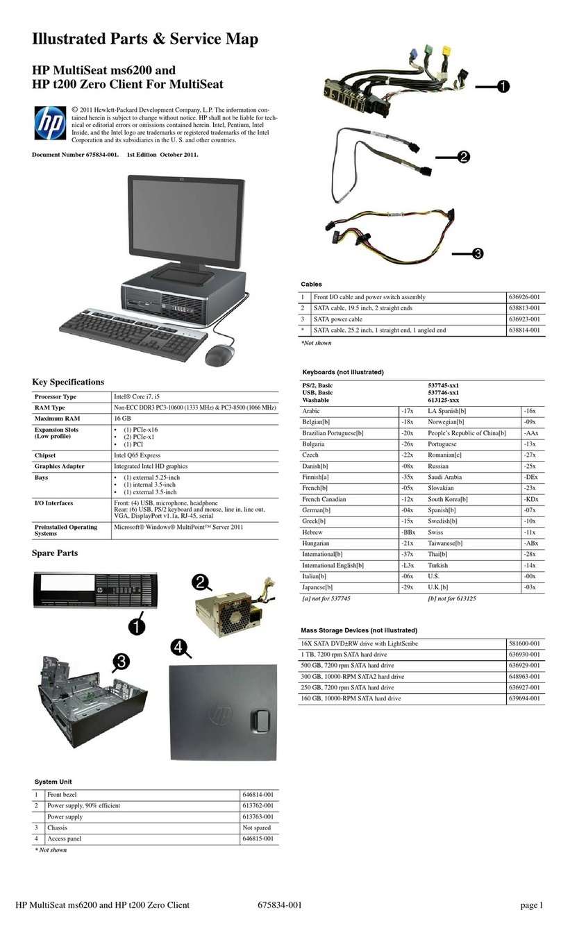 HP T200 Illustrated parts & service map