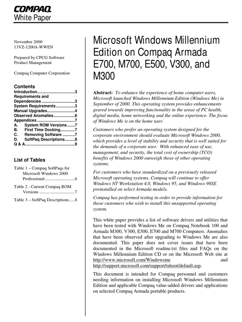 Compaq Armada e500s - Notebook PC User manual Compaq Armada e500s - Notebook PC User manual