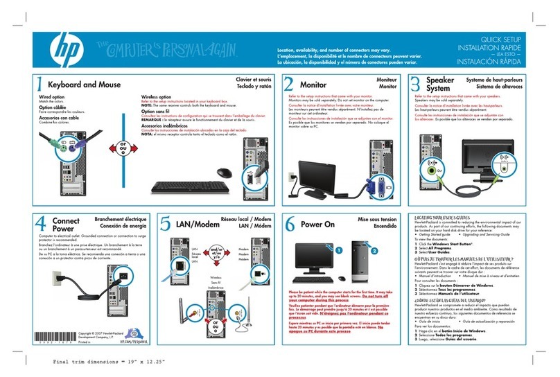 HP s3200n - Pavilion - Slimline Quick setup