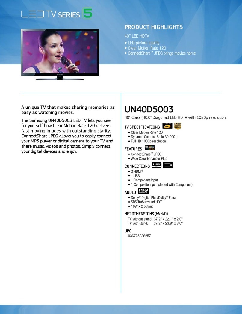 Samsung UN40D5003BFXZA User manual