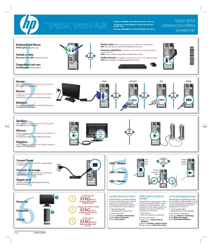 HP Pavilion Slimline s3401f Specification sheet