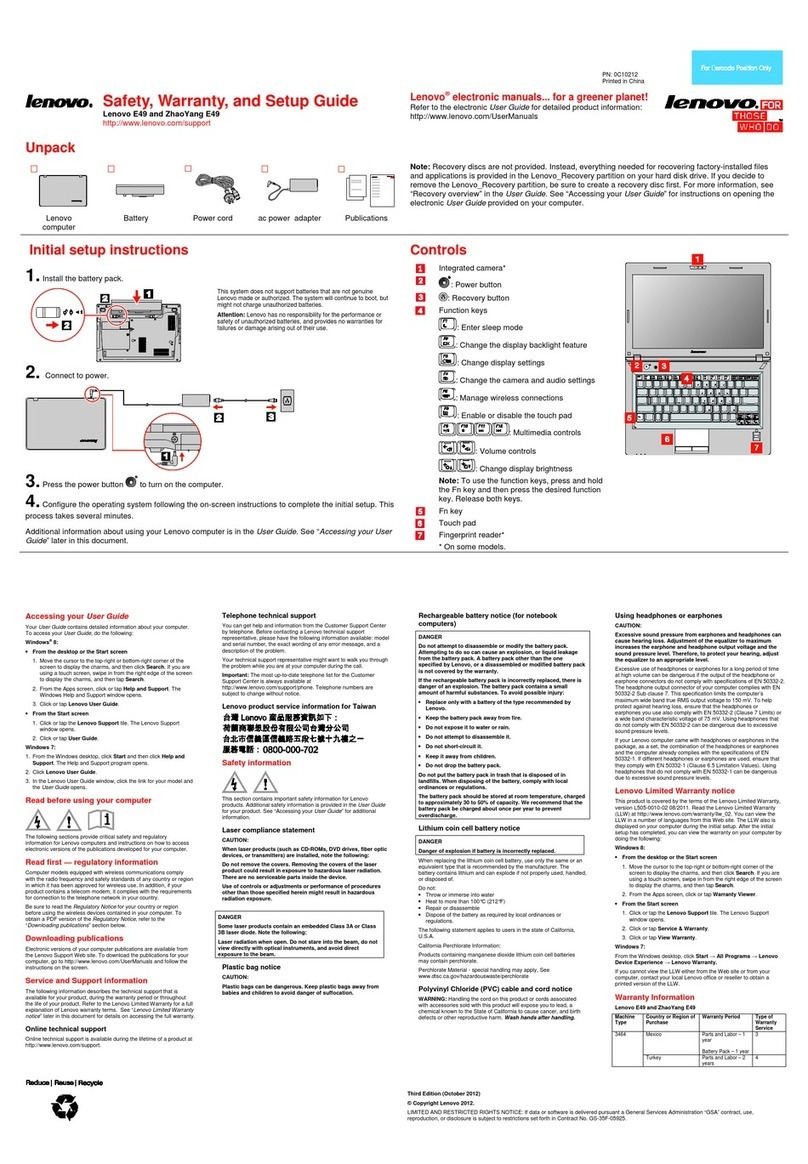 Lenovo ZhaoYang E49 User manual