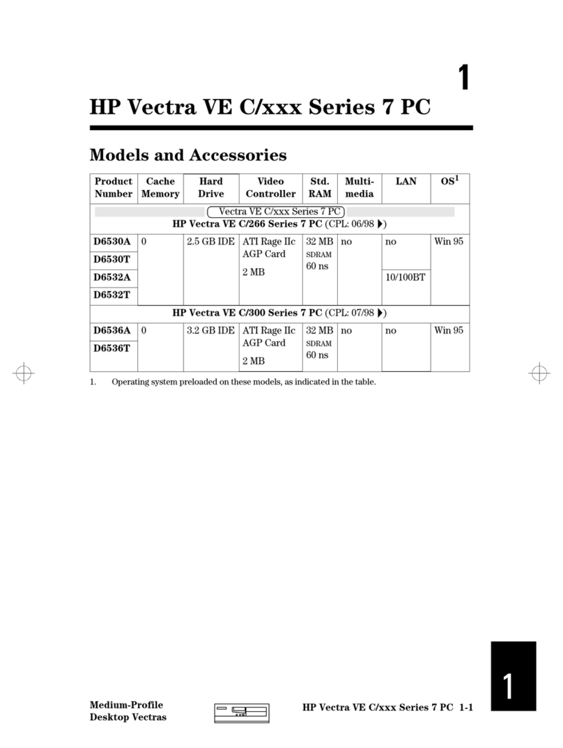 HP Vectra VE C/xxx 7 User manual