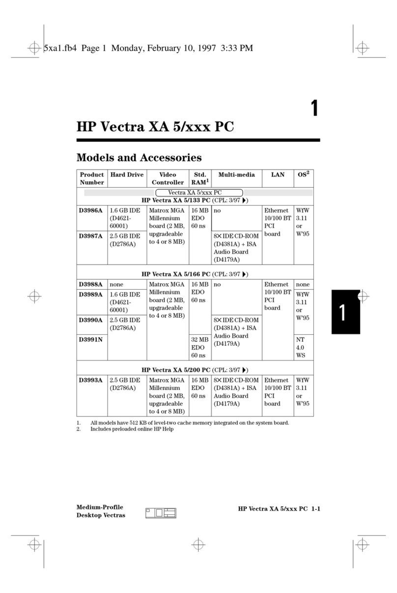 HP Vectra XA 5/xxx User manual