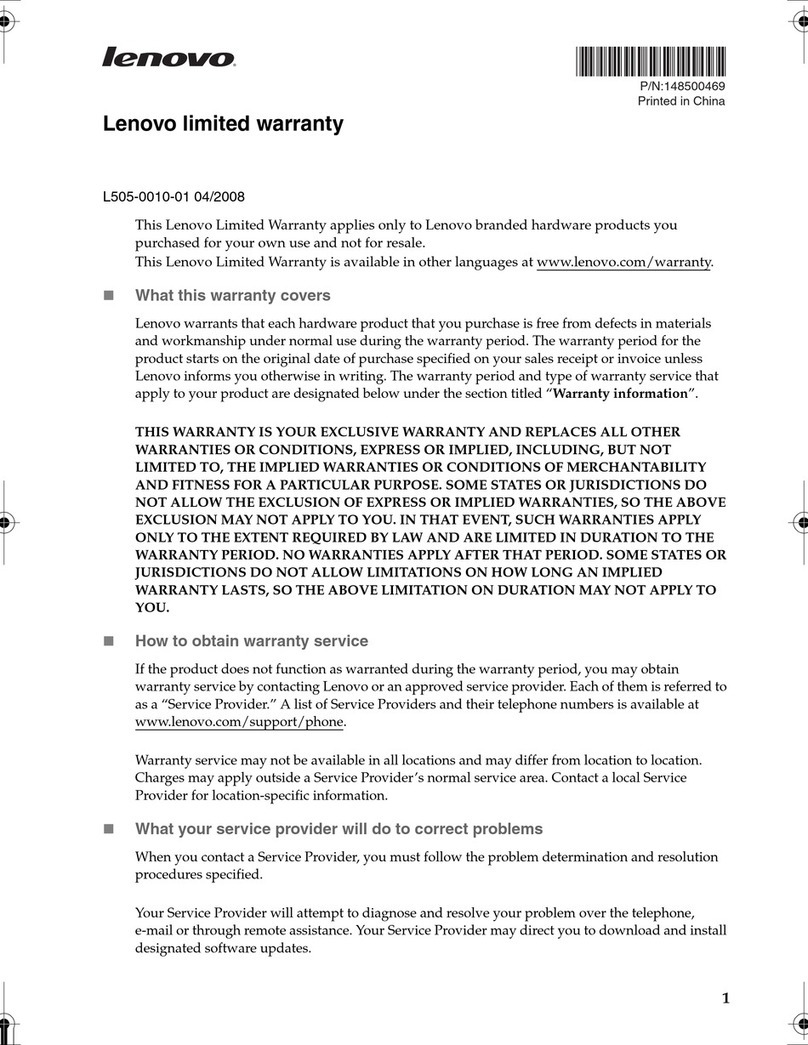 Lenovo B460e Limited warranty