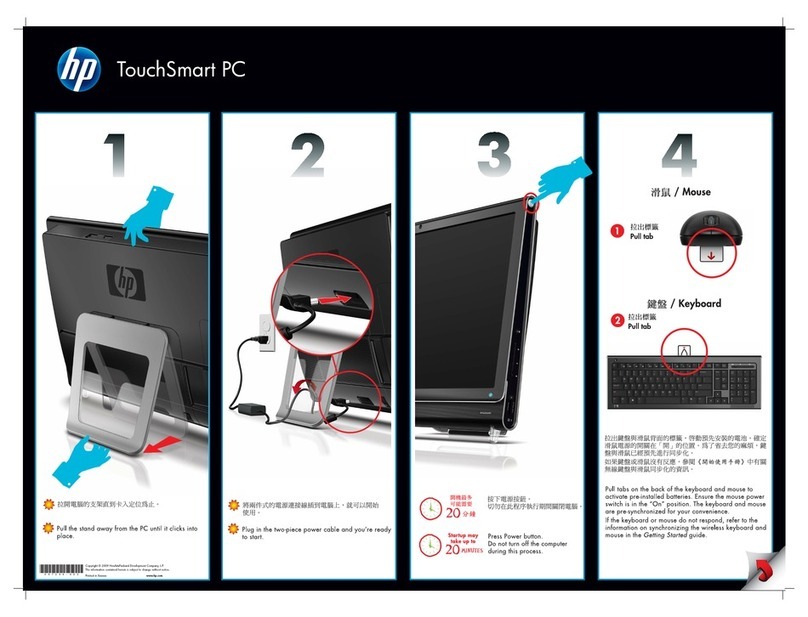 HP TouchSmart IQ830 Quick setup guide