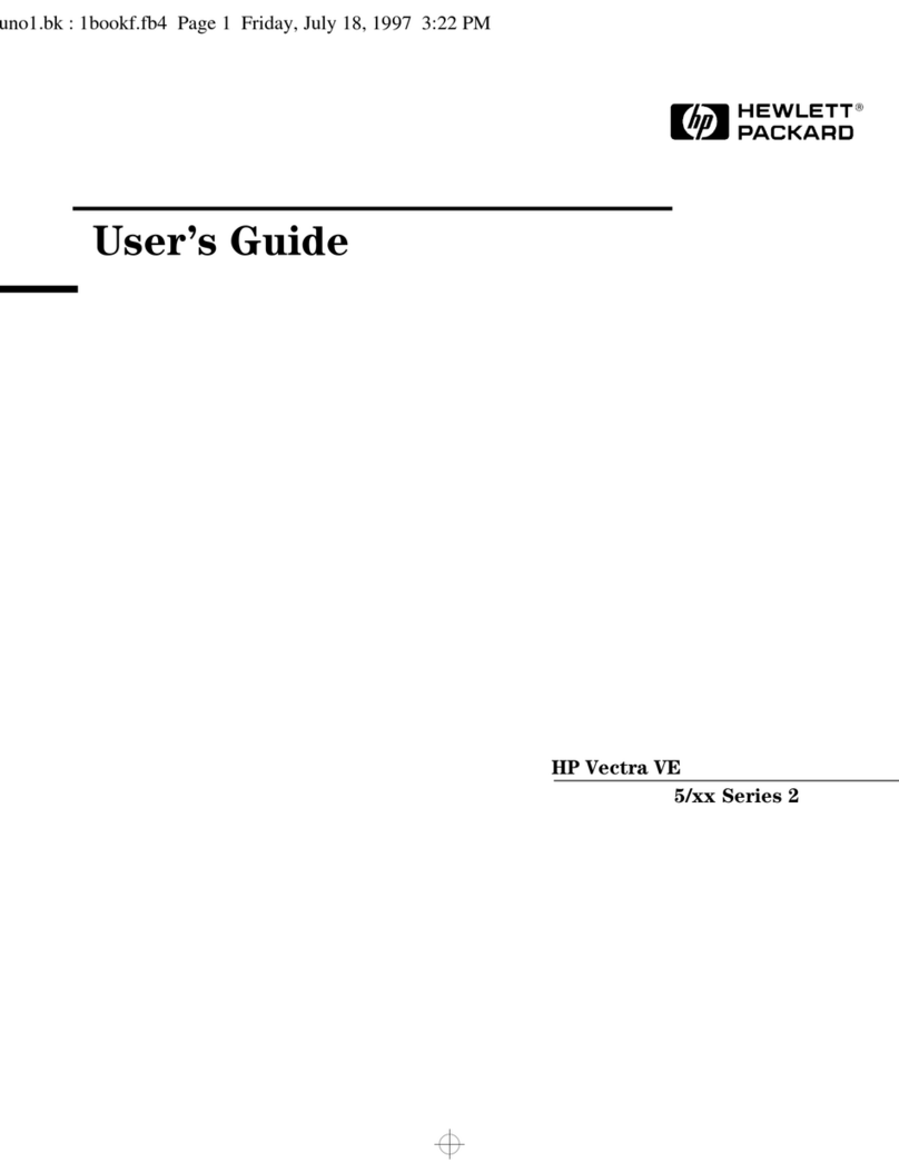 HP Vectra VE 5/xxx - 2 User manual HP Vectra VE 5/xxx - 2 User manual