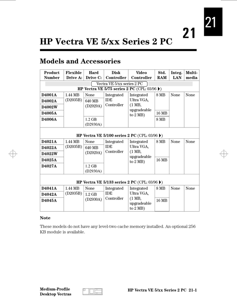 HP Vectra VE 5/xxx - 2 User manual HP Vectra VE 5/xxx - 2 User manual