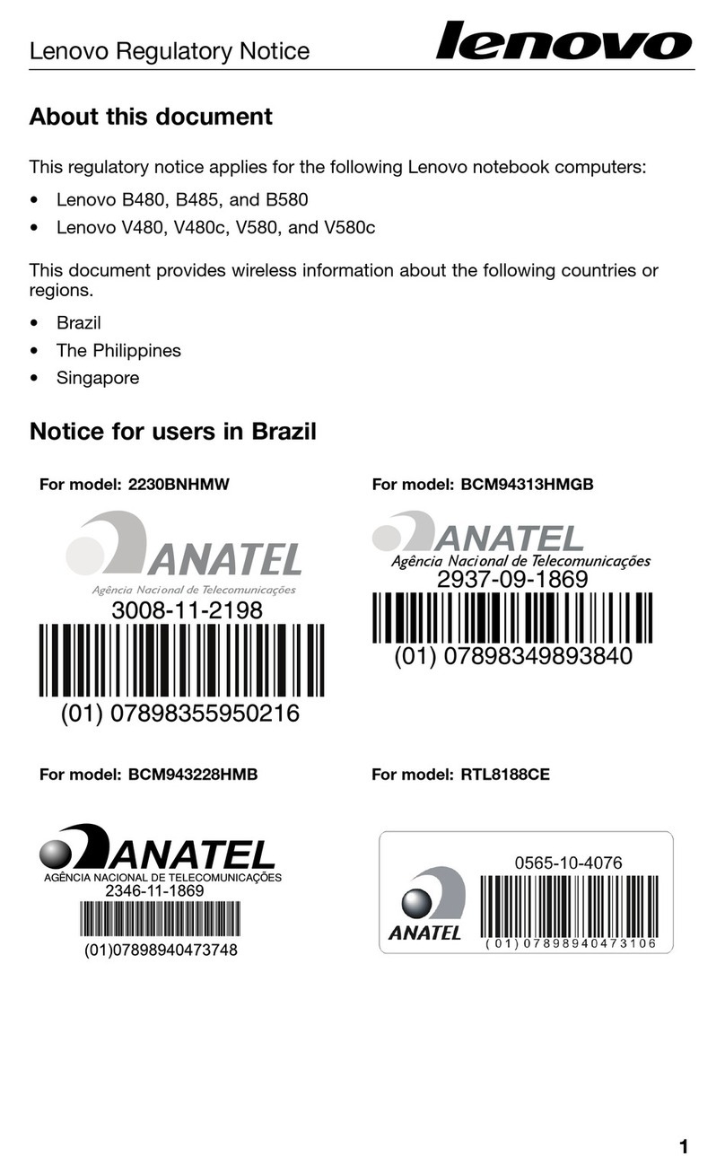 Lenovo B480 Notice