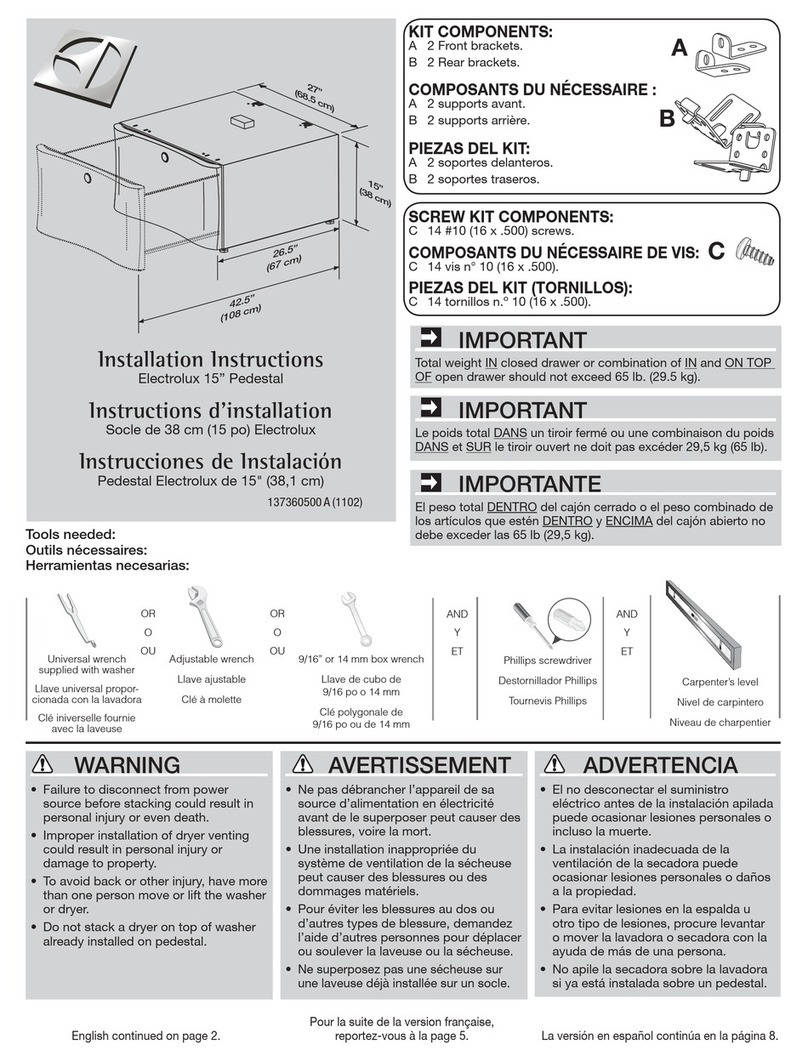Electrolux EPWD15T User manual