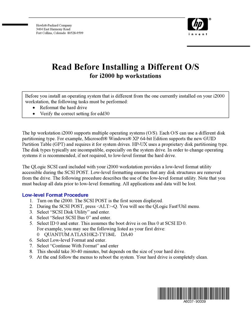 HP i2000 Mounting instructions