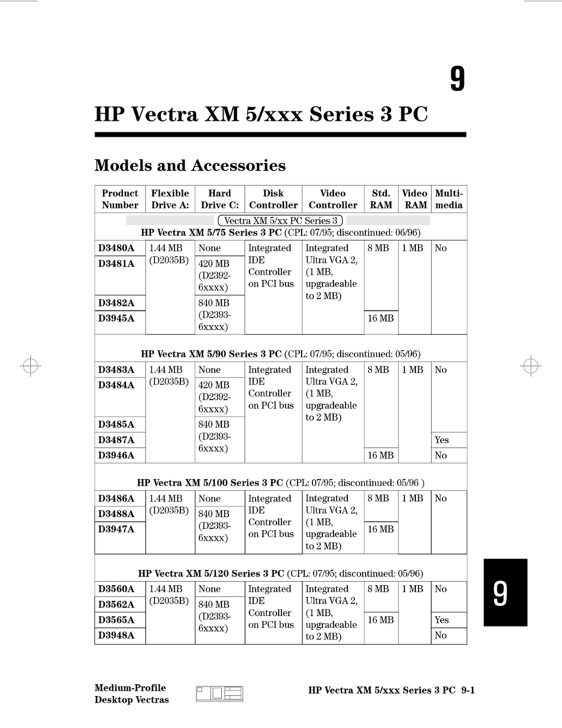 HP Vectra XM 5/xxx - 3 User manual