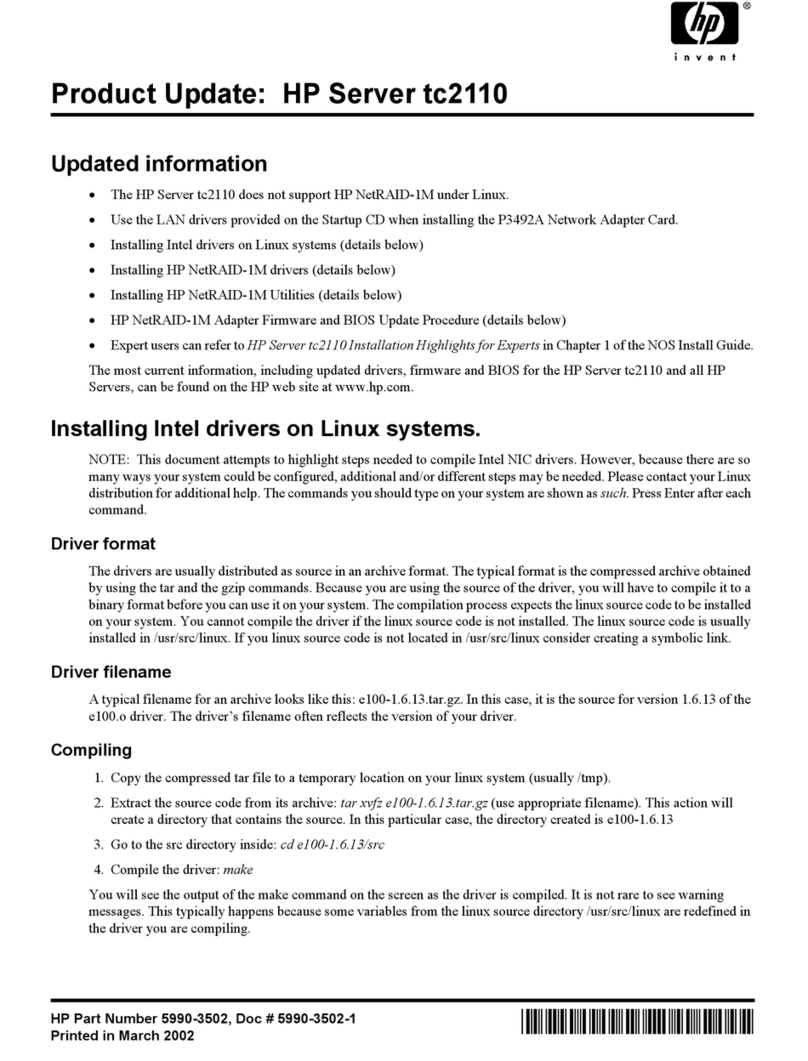 HP Tc2110 - Server - 128 MB RAM Technical manual HP Tc2110 - Server - 128 MB RAM Technical manual
