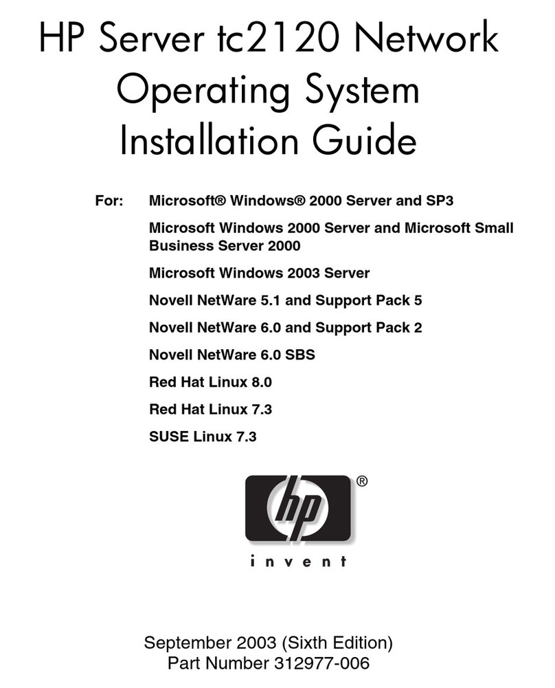 HP Tc2120 - Server - 256 MB RAM User manual