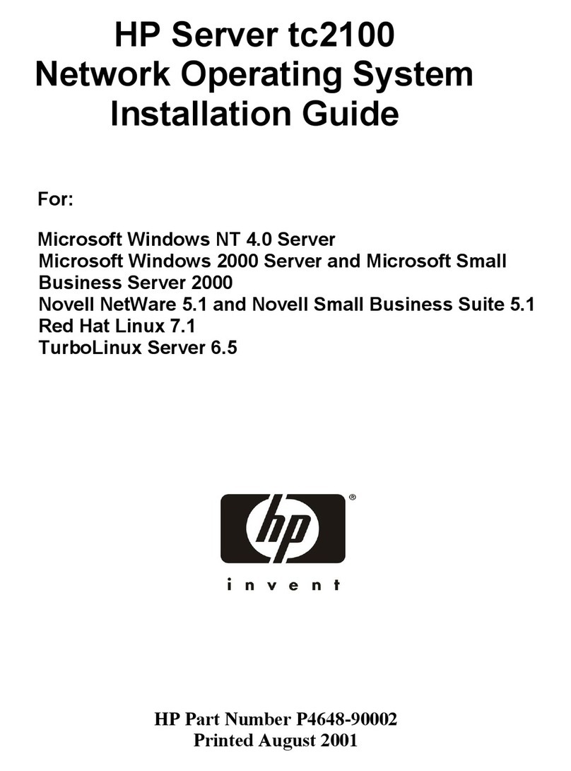 HP Tc2100 - Server - 128 MB RAM User manual