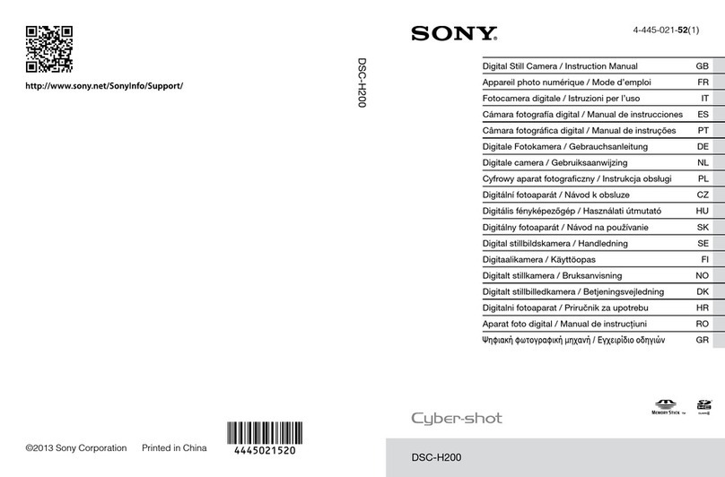 Sony Cyber-shot DSC-H200 Installation instructions manual
